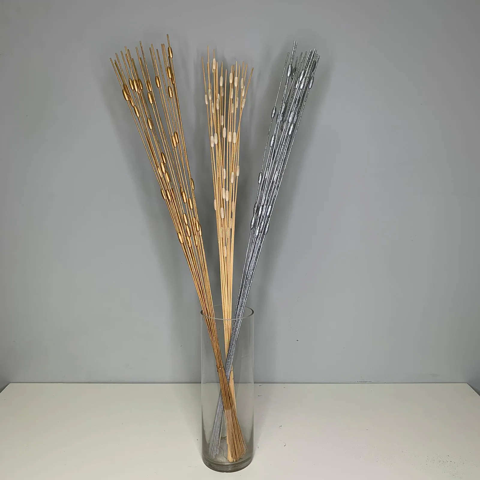 32" Bamboo Sticks Gold/Silver/Natural/ Bamboo Sparkle Sticks, Rustic Decor Ideas, Rustic Bawl Filler, Wicker Decoration,  Rustic Table Decor