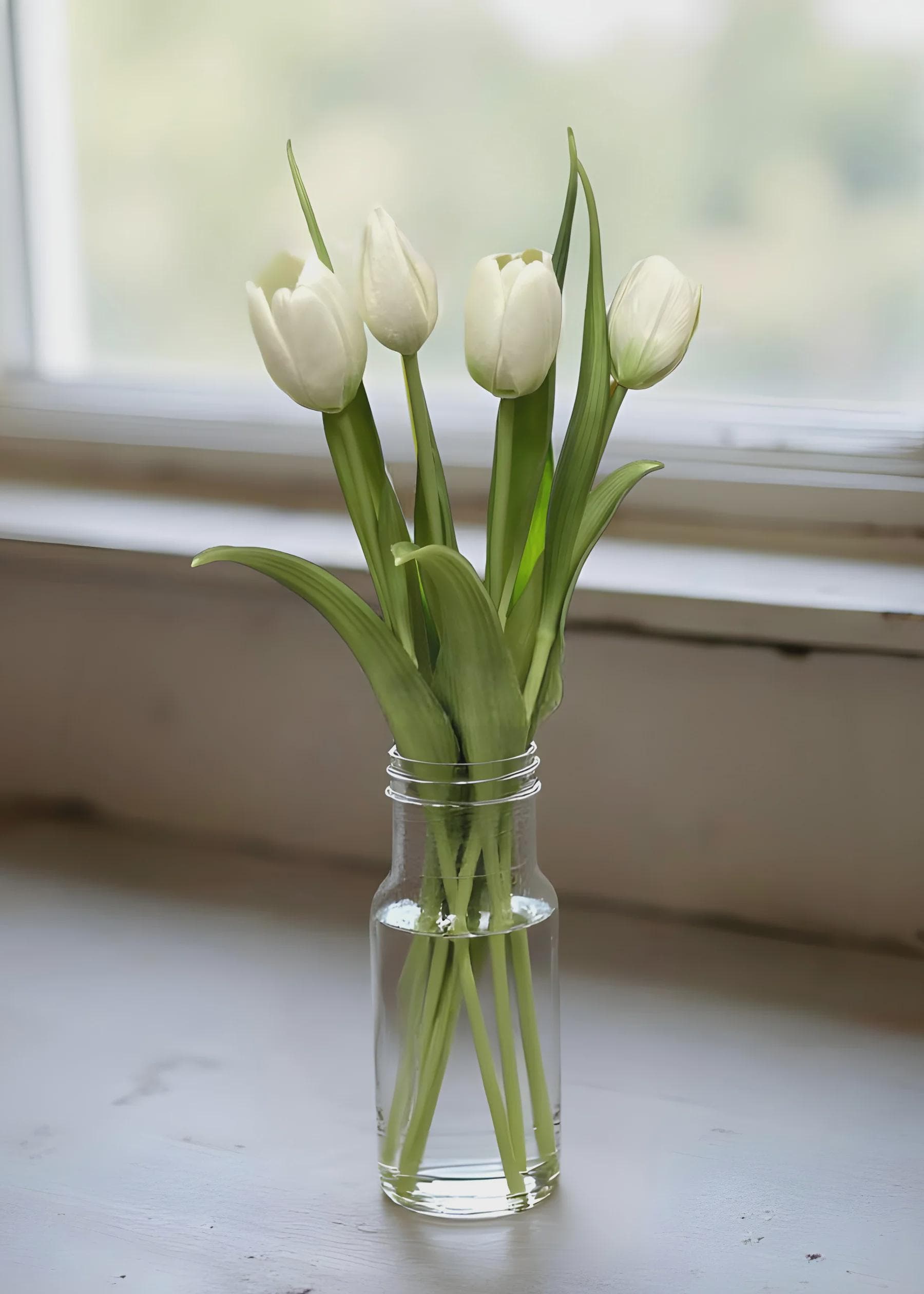 16" Fresh Touch White Dynasty White Tulip/Faux Spray/Autumn Decor/Holiday Decor/Fall Decor/Thanksgiving Decor/Wedding Decor