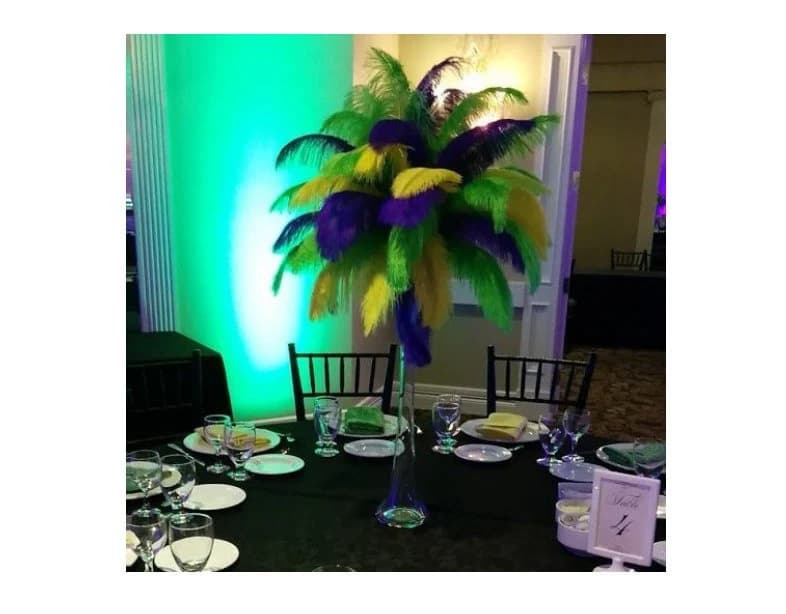 Mardi Gras Ostrich Feather Centerpiece Kits with 24" Eiffel Tower Vase Mardi Gras decorations Mardi Gras Centerpiece Mardi Gras Party Supply