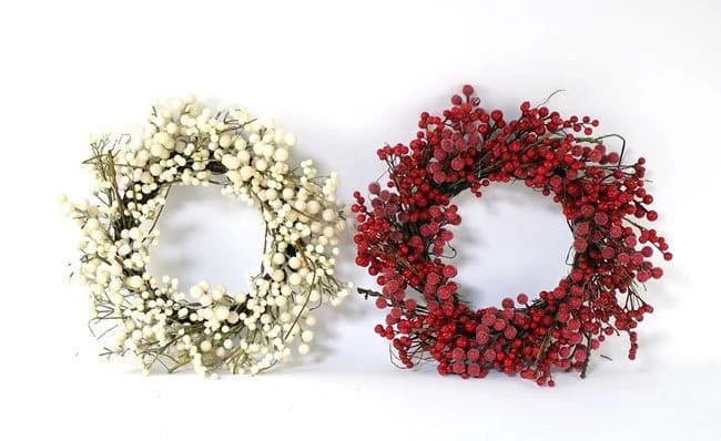 16" Red Berry Wreath/Fall Wreath/Natural Wreath/Outdoor Wreath/Green Outdoor Wreath/Green Leaf/Autumn Wreath/Artificial Fall Wreath