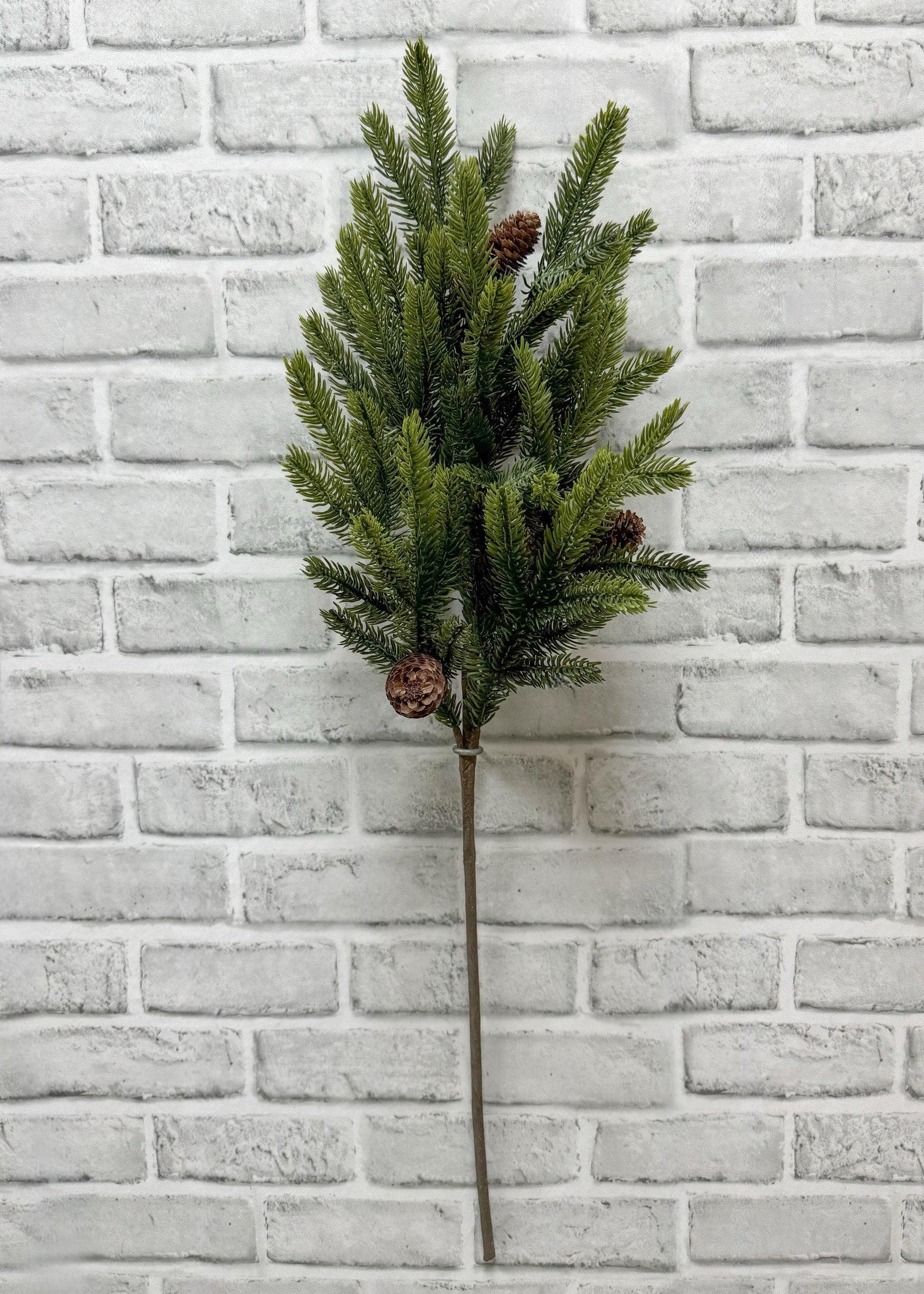30.5" Fresh Touch Green Spruce Spray W/Natural Pine Cone/Sprays/Fall Sprays/Red Berry/Faux/Autumn Decor/Holiday Decor/Fall Decor/Table Decor