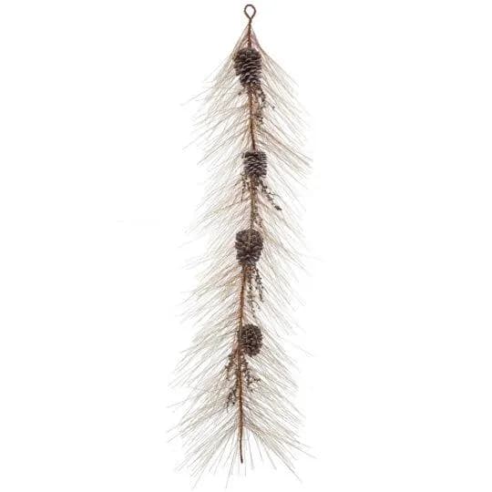 4FT Brown & Cream Long Leaf Pine Cone Garland/Dinner Table Centerpiece/Fire Place Mantel Centerpiece/Xmas Decor /Artificial Xmas Centerpiece