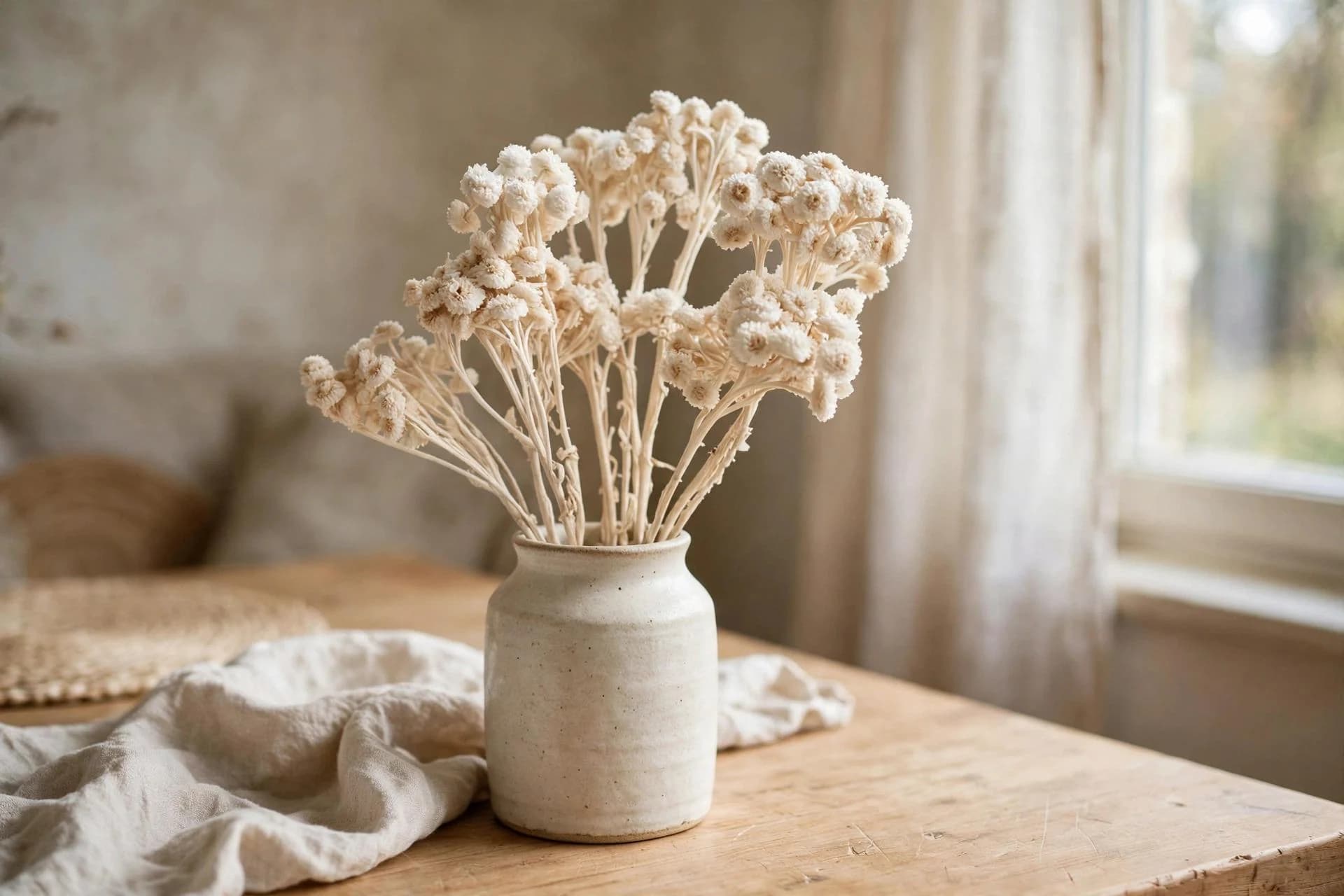Immortelle White 18 Inch | 10 Stems | Dried Flowers for Arrangements