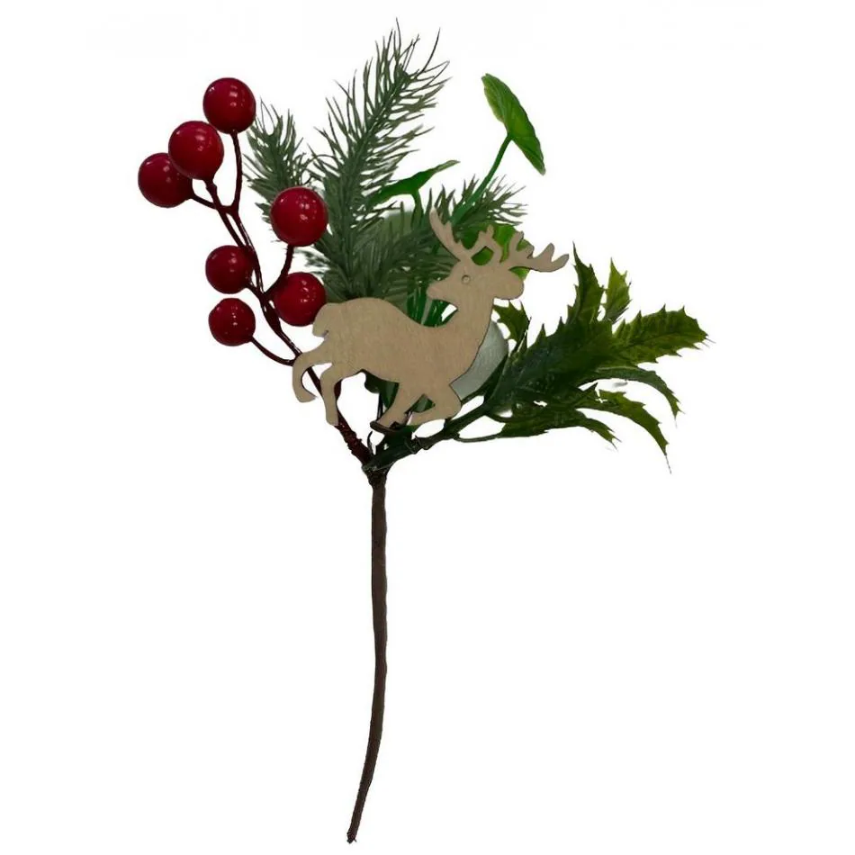 8" Deer and Berry Spray/Sprays/Wedding Decor/Holiday Decor/Fall Decor/Table Decor/Cedar Spray/Natural Spray/DIY Craft/Holiday DIY