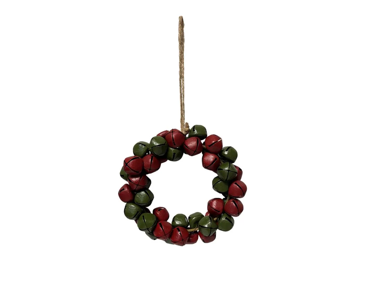 6" Red And Green Bell Wreath/Green Artificial Wreath/Green Wreath/Natural Looking Wreath/Outdoor Wreath/Green Outdoor Wreath
