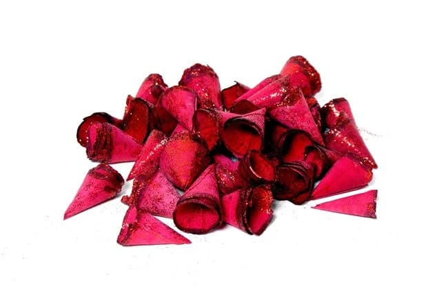 Mini Red Sparkly Wood Cone Heads/Cones/Rustic Decor Idea/Rustic Bowl Filler/Home Decor/Rustic Table Decor/Vase Filler