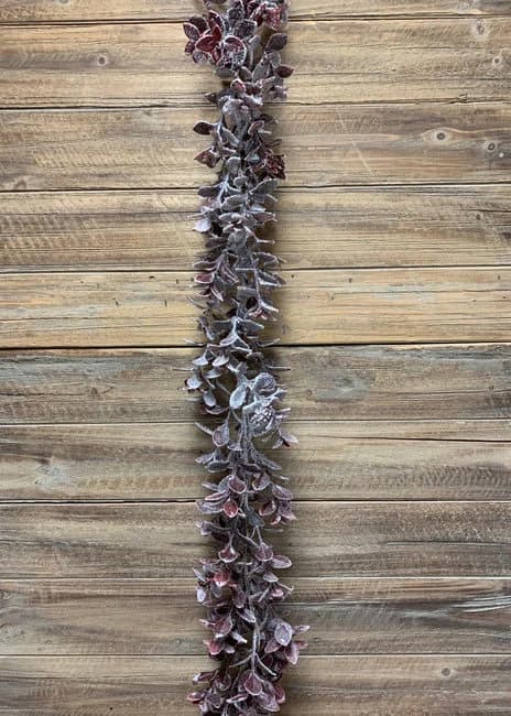 6FT Snowy Burgundy Aglaia Garland/Faux Garlands/Vines/Greenery/Wedding Centerpieces/Home Decor/Faux Vines/Garlands/Douglas Fir Garland