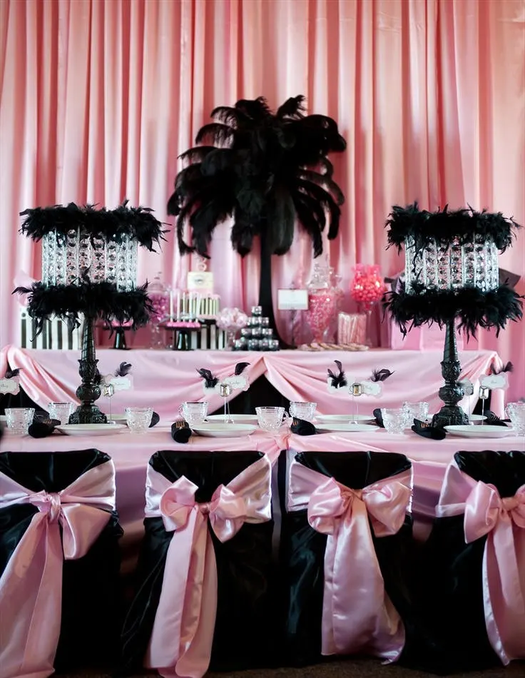Black Vase Ostrich Feather Centerpiece for Weddings/Birthday/Holiday parties/Great Gatsby/ Roaring 20's/Hollywood Glam Themes