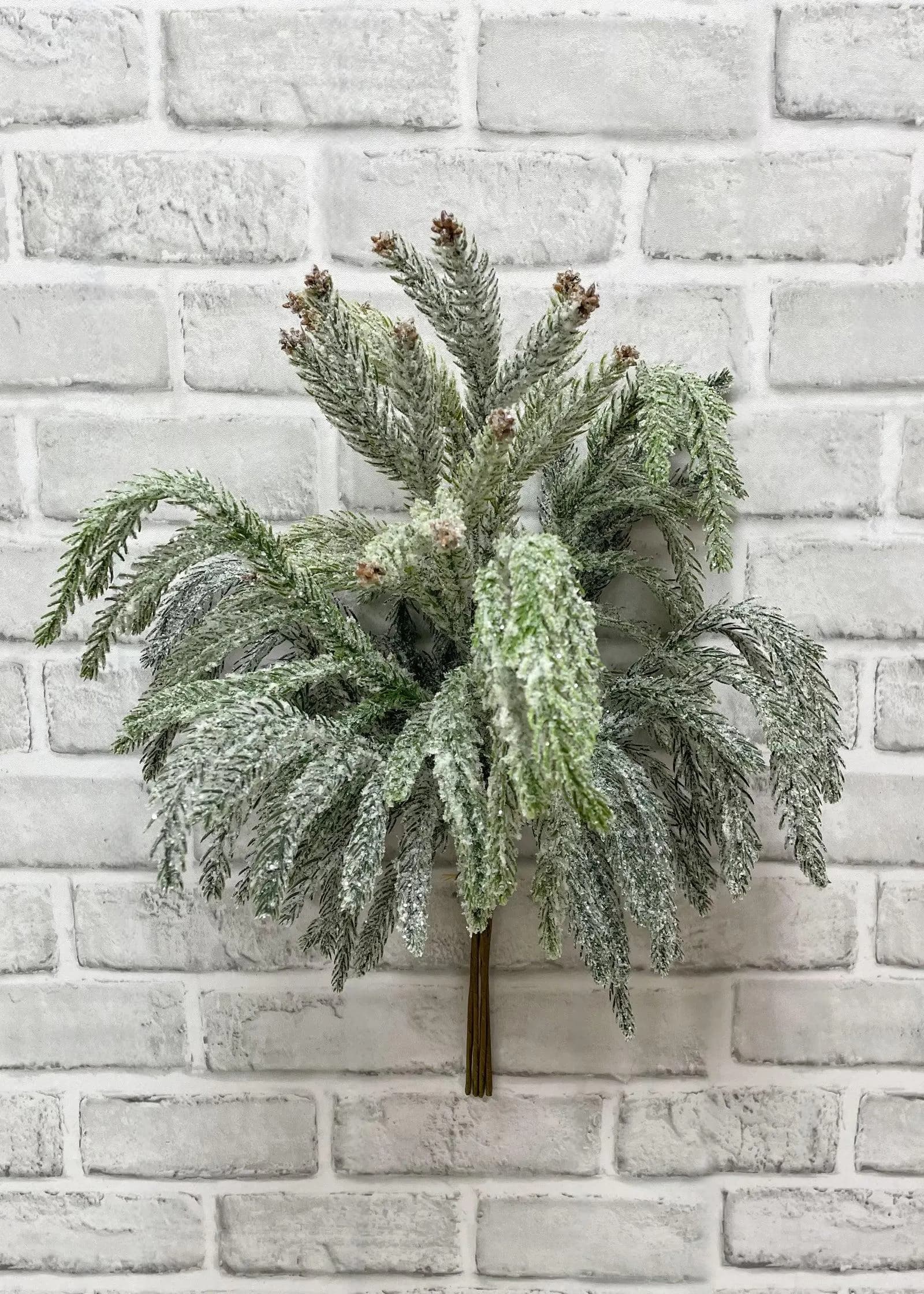 20" Fresh Touch Snowy Norfolk Pine Bundle /Faux Spray/Autumn Decor/Holiday Decor/Fall Decor/Thanksgiving Decor/Wedding Decor