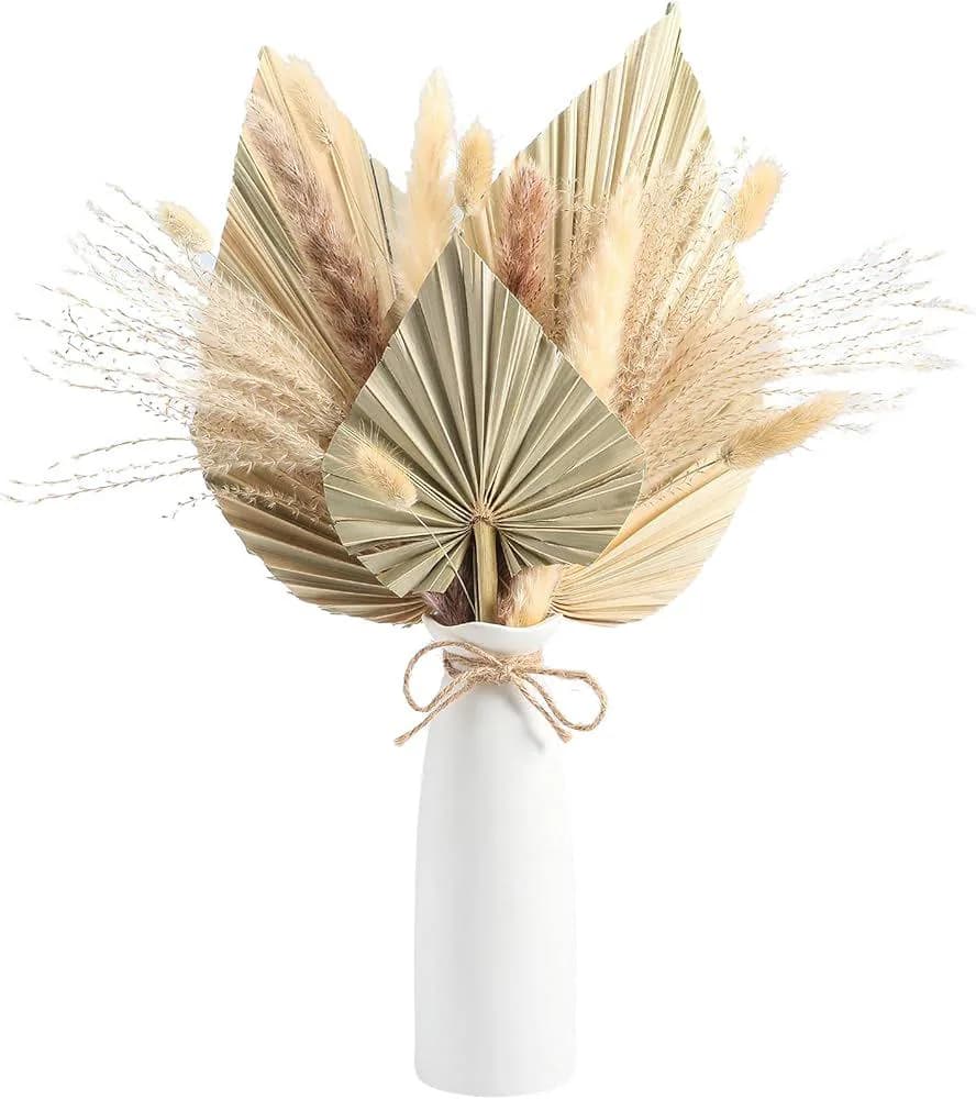 Dried Arrangement kit/Bouquet, Boho Table Decor, Bunny Tails Dried Flowers, Brown Pampas, White Pampas Grass for Wedding Decor