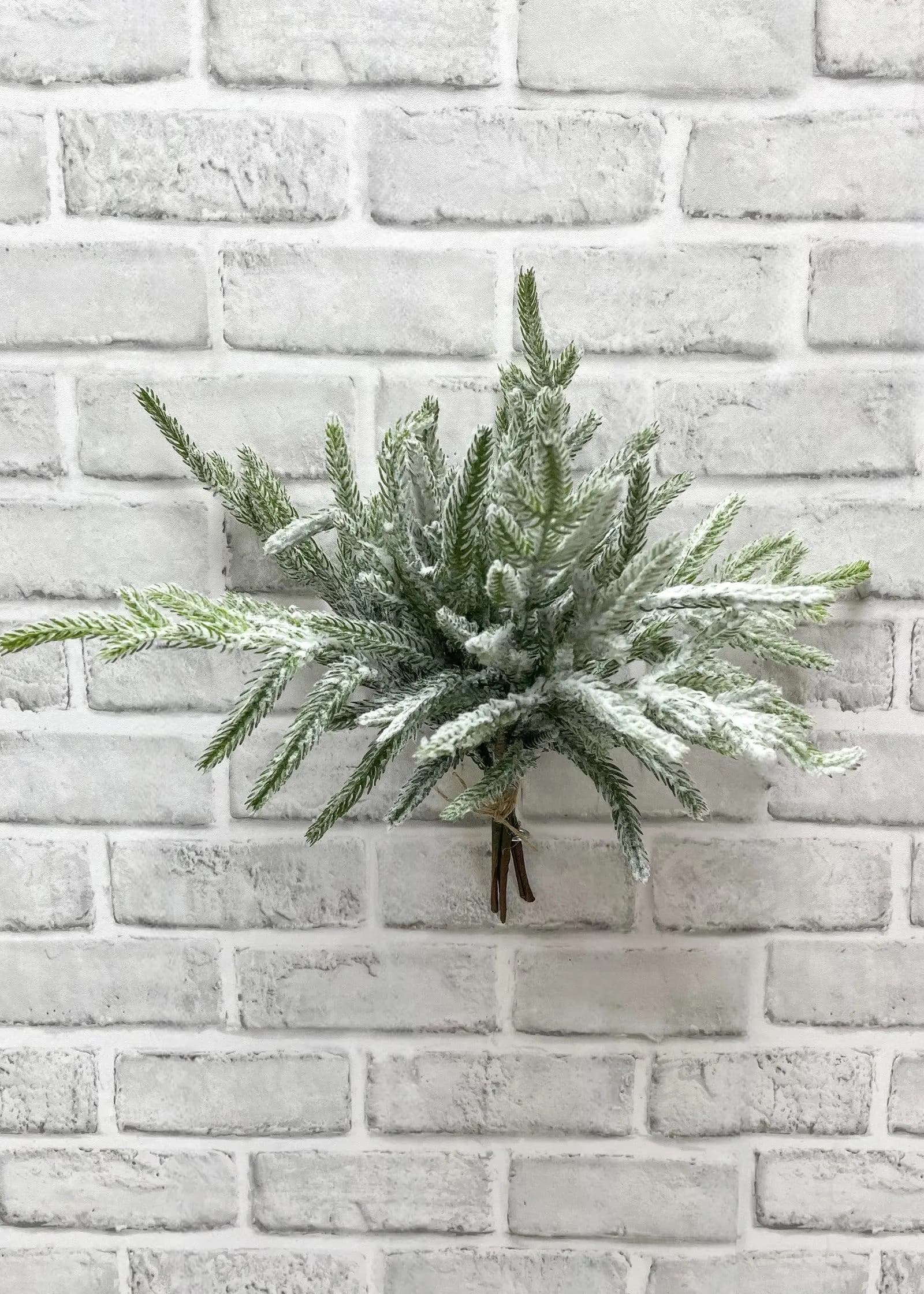 12" Fresh Touch Snowy Norfolk Pine Picks /Faux Spray/Autumn Decor/Holiday Decor/Fall Decor/Thanksgiving Decor/Wedding Decor