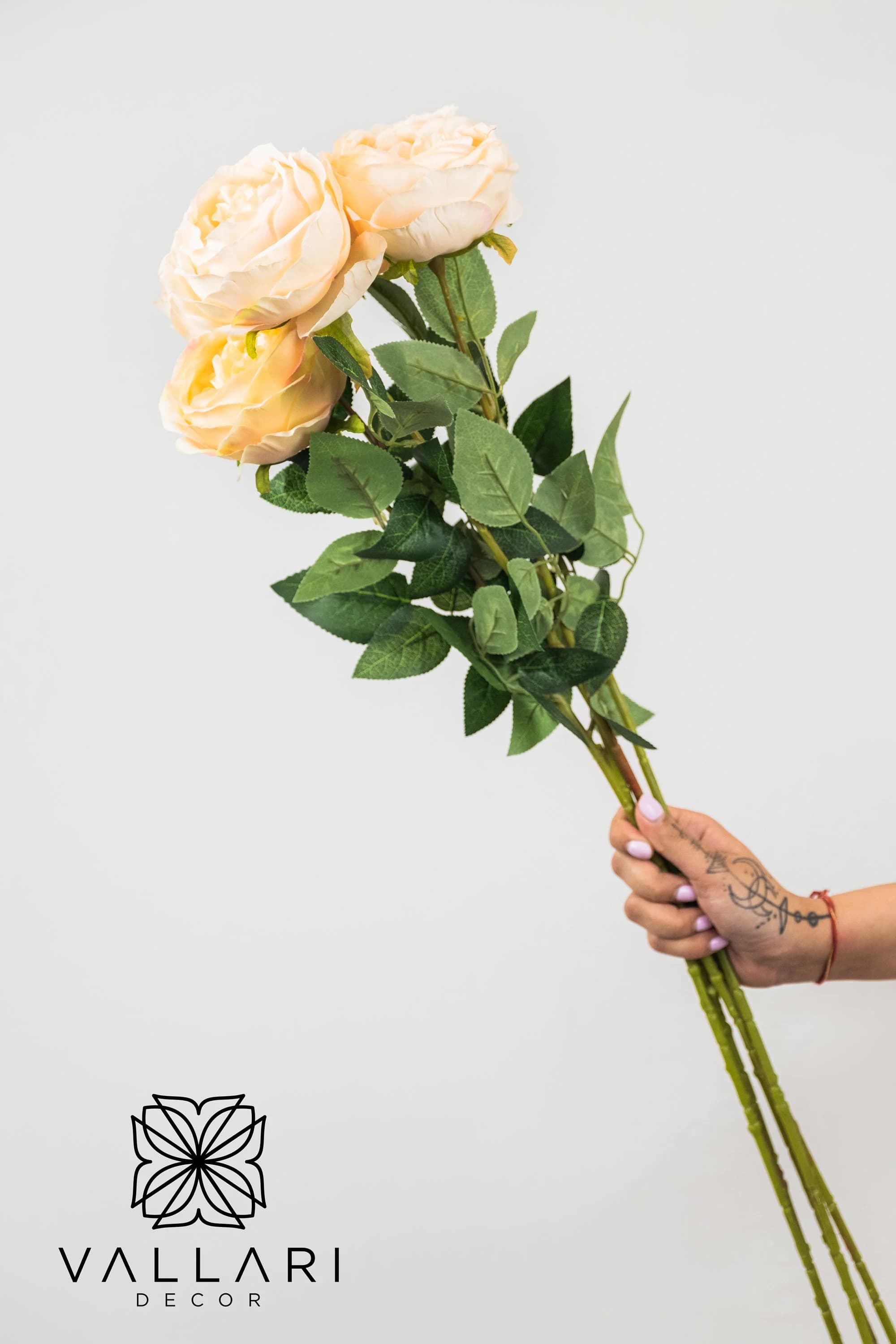32" COTTAGE ROSE PEACH/ Floral Spray/Florals/ Wedding Roses/ White/Greenery Bushel/ Outdoor Wedding Greenery/Centerpiece Decor/Faux Flowers/