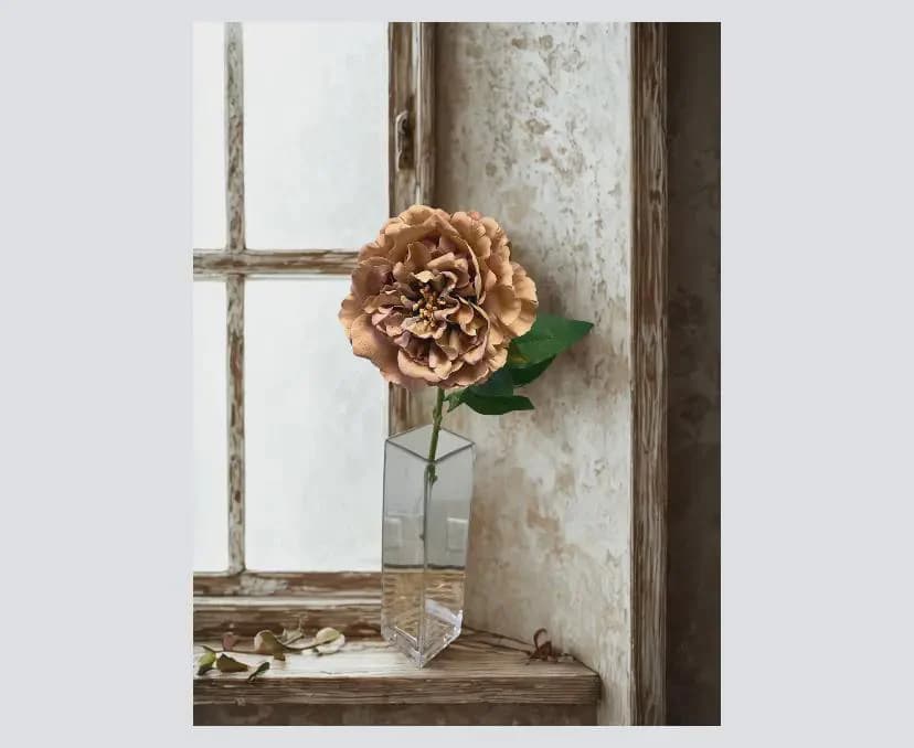 24" Real Touch Taupe Peony Stem/Fall/Natural rouch/Peonies/Spring/Summer/Thanksgiving/wedding decor/centerpieces/holiday/natural tone/season