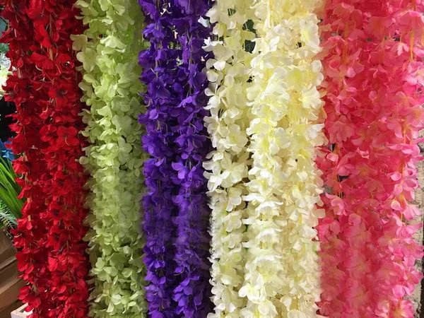 86" Silk Wisteria Ivory Garlands/Vines For Wedding/Greenery/Wedding Centerpieces/Home Decor/Faux Vines/Silk Vines/Garlands