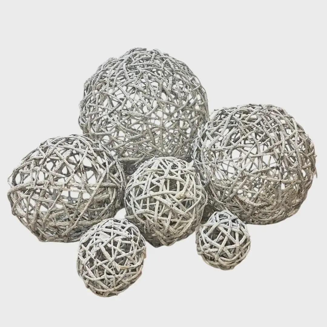 White Wash Vine Ball/Decorative Balls/Rustic Decor Ideas/Rustic Ball Filler/Wicker Decoration/Rustic Table Decor/Rustic decor/Vine balls