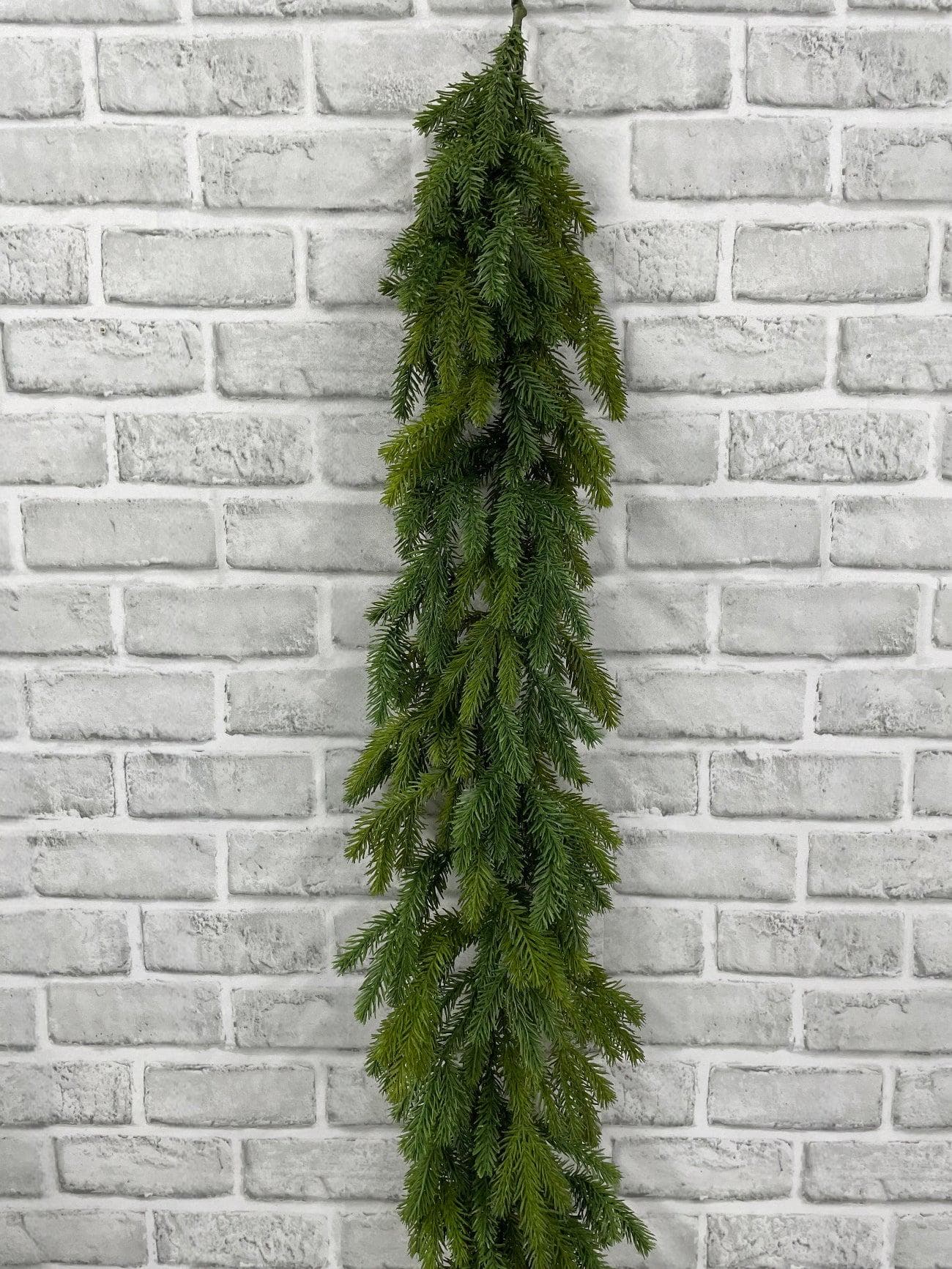 6ft Real Touch Spruce Garland, Faux Red Spruce Winter Greenery, Luxury Christmas Mantel Swag, Holiday Wedding Arch Table Runner Decor Design