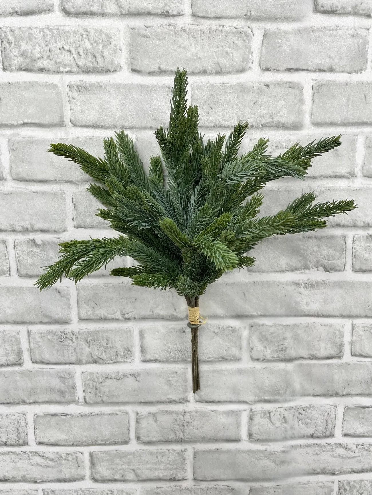 15" Real Touch Blue Spruce Bundle, Faux Pine Greenery Stem, Christmas Winter Floral Pick, Luxury Holiday Table Vase Filler