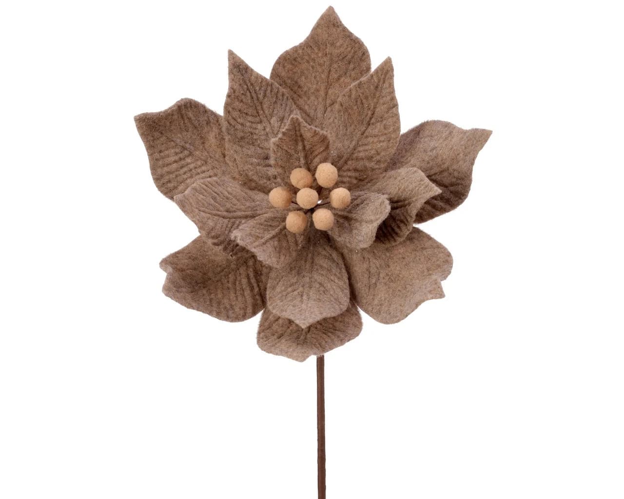 24" Taupe Felt Poinsettia/Holiday Decor/Christmas Decorations/Poinsettia Picks/Poinsettia Flowers/Poinsettia Plants