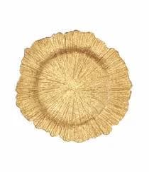 12.5" Gold Scallop Charger Plate/Plates/Wedding Decor/Home Decor/Dinner Party/Antique Theme/Antique Dinner Theme/Gatsby Theme/Dining