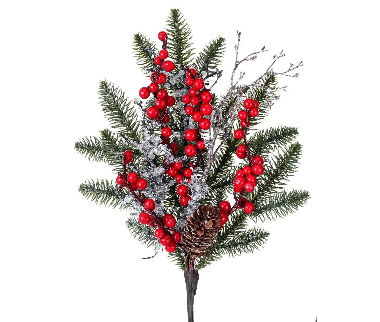 18" Berry, Ice Twig, Fir Spray/Sprays/Wedding Decor/Holiday Decor/Fall Decor/Table Decor/Cedar Spray/Natural Spray/DIY Craft/Holiday DIY