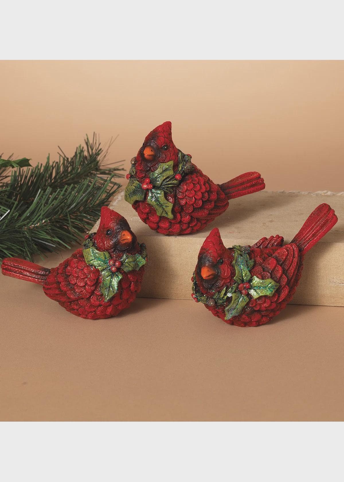 5" Cardinal With Holly Berry Trim/Christmas Tree Ornaments/Tree Topper/Ornaments/Tree Decorations/Xmas Decor/Xmas Tree Decor/Holiday Season