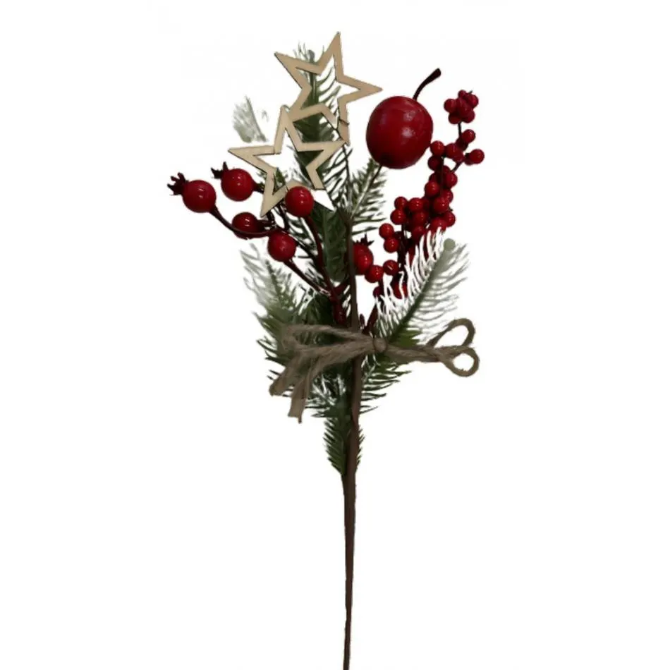 12" Berry, Stars and Apple Spray/Sprays/Wedding Decor/Holiday Decor/Fall Decor/Table Decor/Cedar Spray/Natural Spray/DIY Craft/Holiday DIY