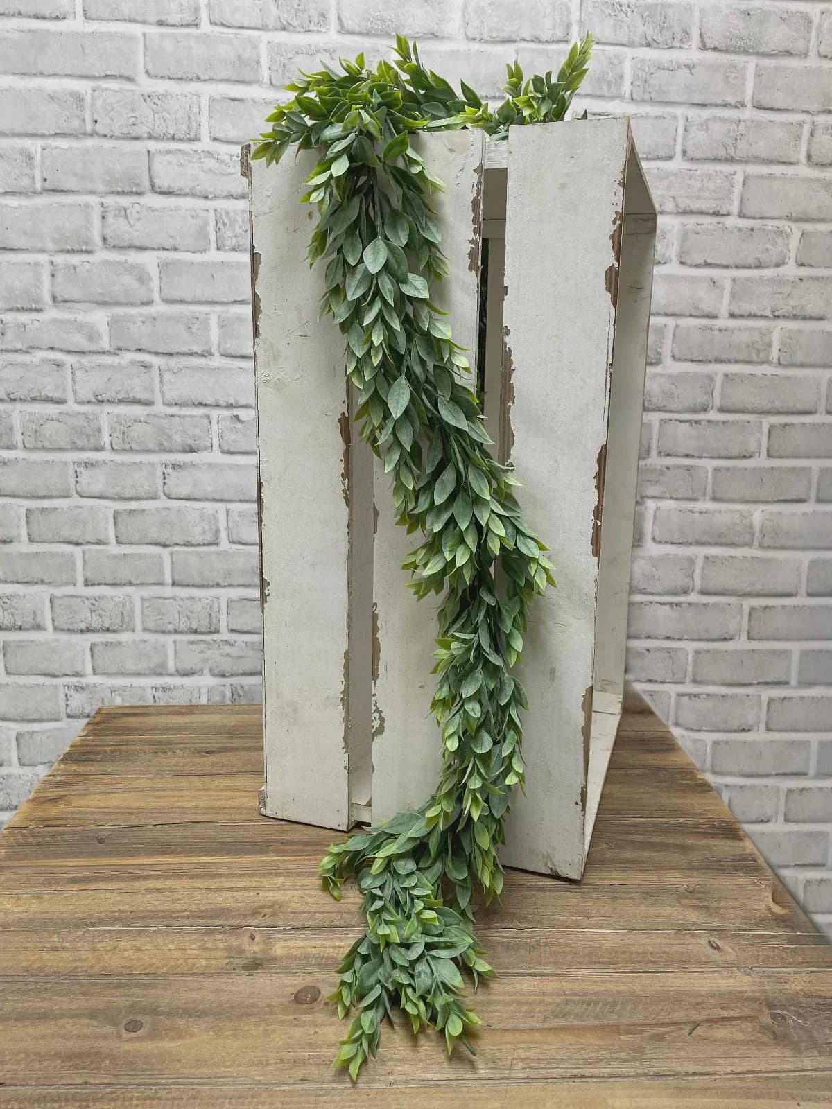 72” Realistic Italian Ruscus Garland | 6ft Faux Greenery Table Runner |Wedding Arch Foliage|Draping Vine for Mantle & Banister|Silk Greenery