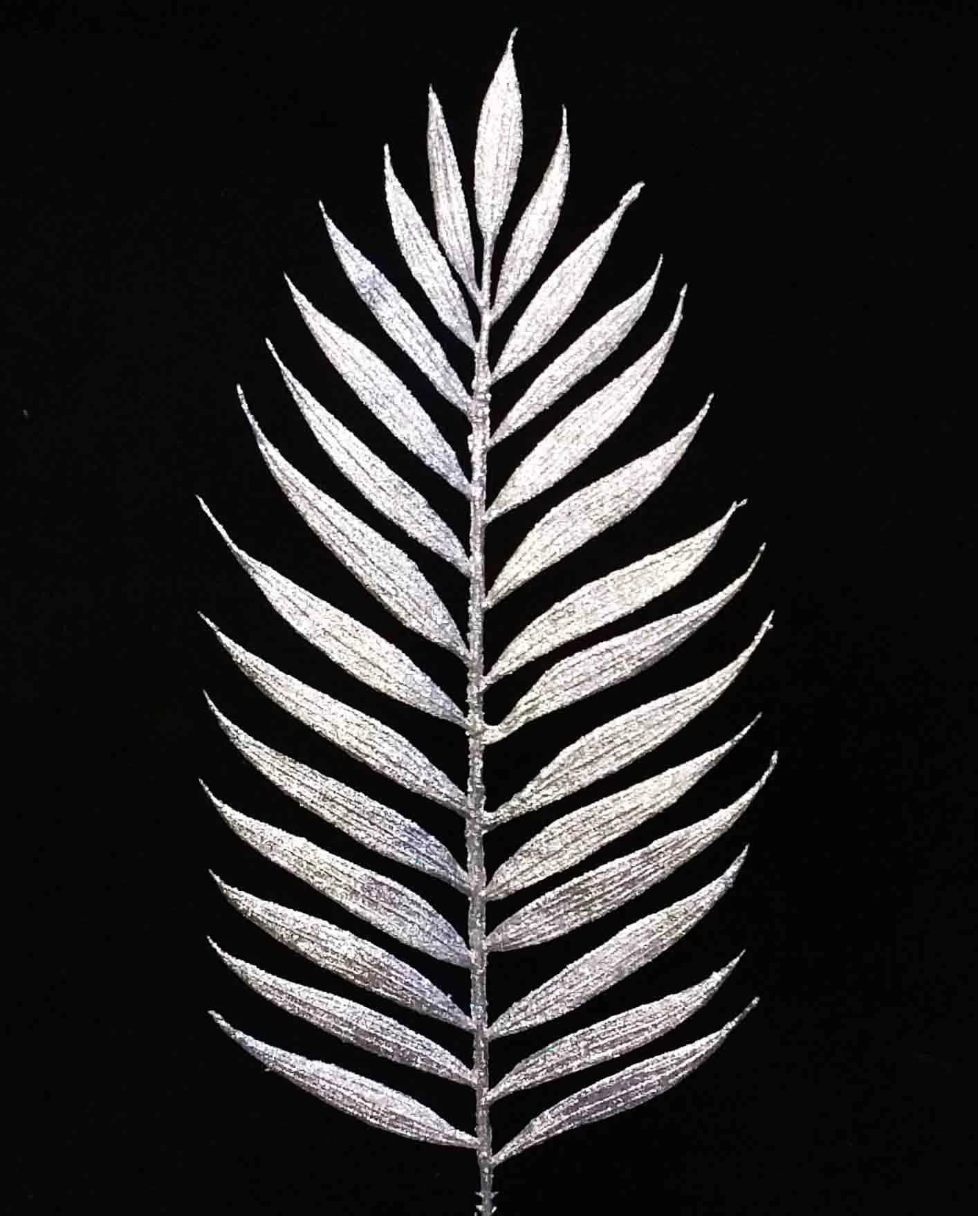17" Silver Glitter Areca Palm/Sprays/Faux Spray/Wedding Decor/Holiday Decor/Table Decor/Glitter Spray/Natural Spray/DIY crafts