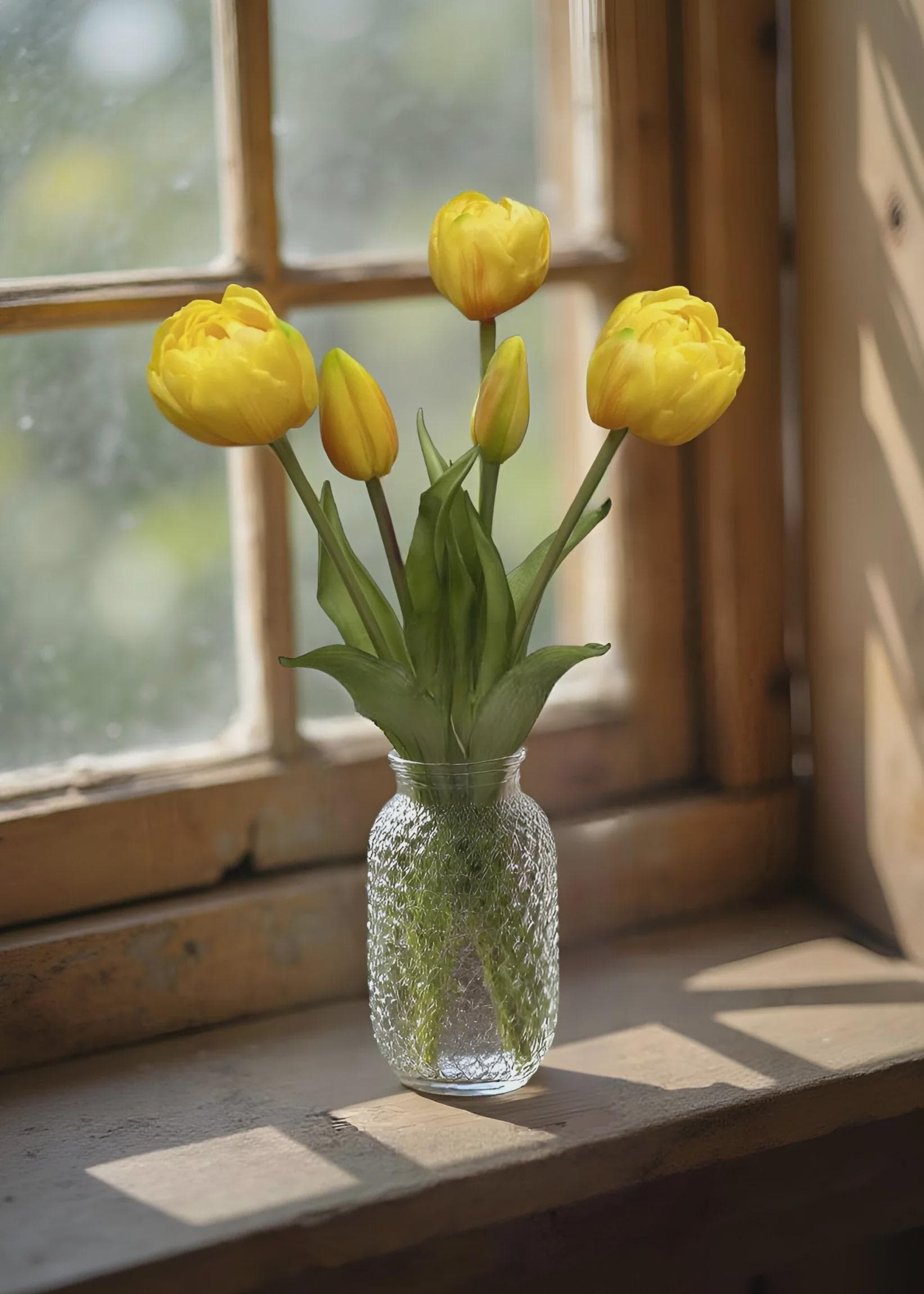 15" Fresh Touch Yellow Avant Garde Peony Tulip Bundle/Faux Spray/Autumn Decor/Holiday Decor/Fall Decor/Thanksgiving Decor/Wedding Decor
