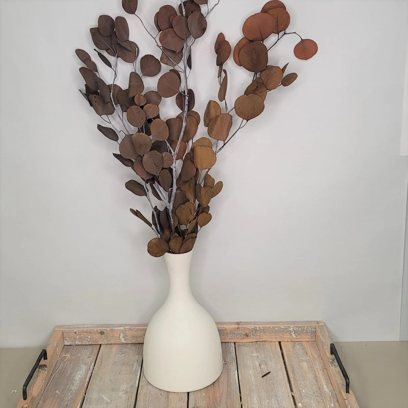 Brown Round Eucalyptus/Sprays/Faux Spray/Holiday Decor/Fall Decor/Table Decor/Home Decor/Holiday Decor/Indoor Decor/Bleached Eucalyptus