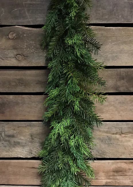 6FT Real Touch Cedar & Hemlock Garland/Garland/Artificial Greenery/Holiday Decor/Christmas Decor/Seasonal/Long Garland/Dark Green