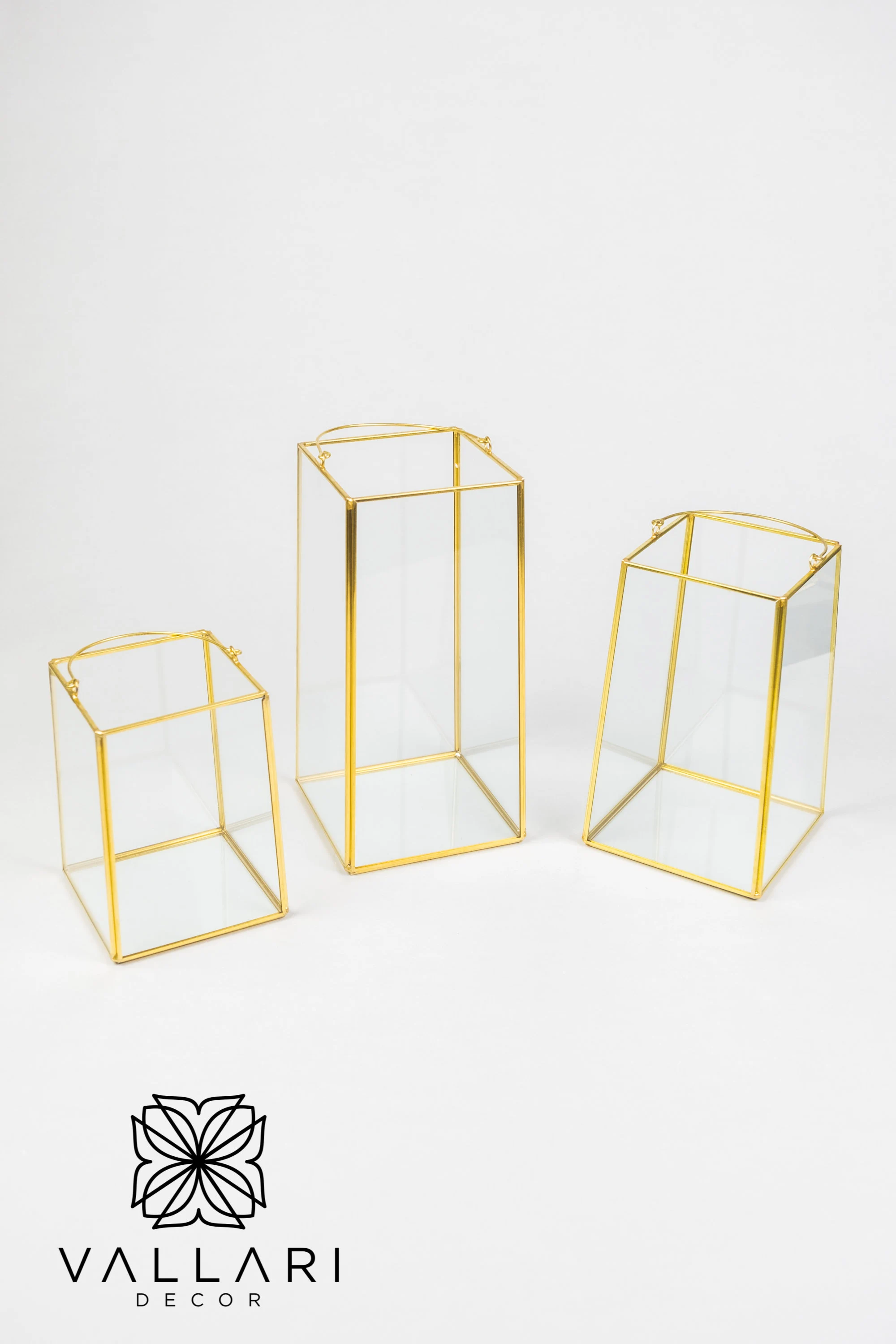 Set of 3 Square Lantern Glass Geometric Terrarium/ Wedding Table Decor/ Succulent Planter/Air Plants Glass Vase/Terrarium Kit/  Gift