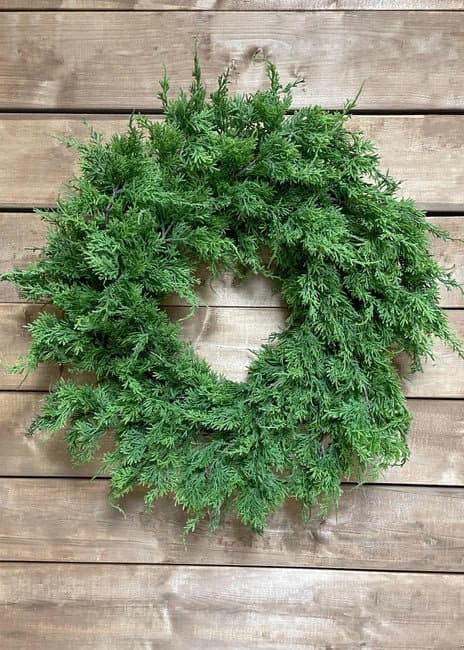 24" Fresh Touch Northern White Cedar Wreath/Artificial Wreath/Green Wreath/Natural Looking Wreath/Outdoor Wreath