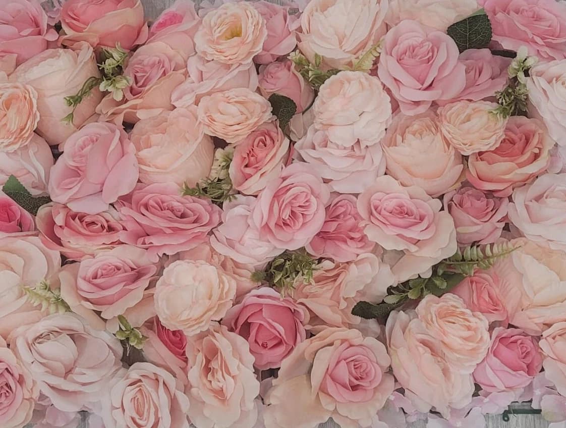 1-6-12-24pc Mixed Pink Rose Flower Panel/ Wedding decor/ Floral decor/ Flower wall/ Event decor/ Floral wall panel/Peonies/Roses/