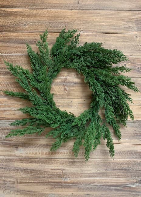 22" Fresh Touch Cypress Wreath/Green Artificial Wreath/Natural Looking Wreath/Outdoor Wreath/Green Outdoor Wreath/Xmas Deco