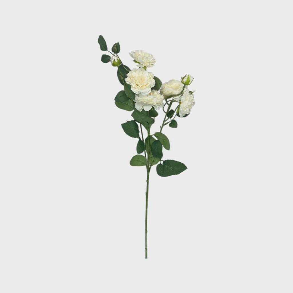27" Bridal White Rose Spray (5 Heads) -Faux White Rose Stem Pick, Artificial White Roses for Wedding Centerpieces, Christmas Trees & Wreaths