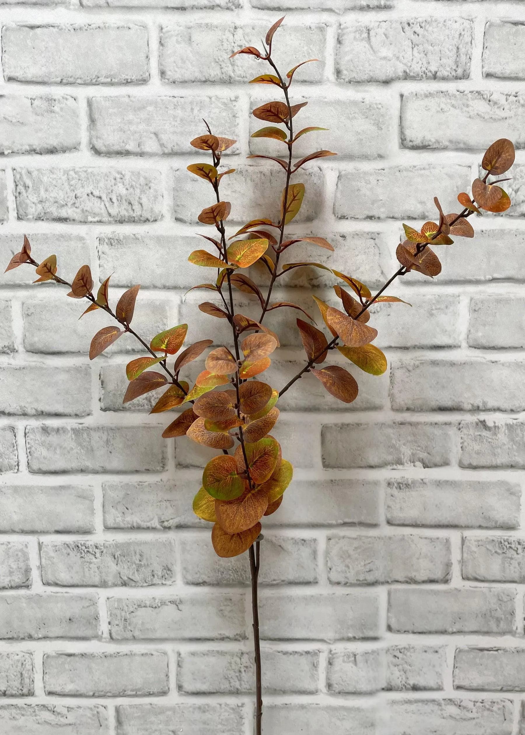 38" Fall Eucalyptus Spray | Artificial Autumn Eucalyptus Stem | Faux Fall Foliage | Thanksgiving Decor | Rustic Vase Filler