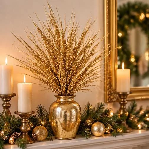 24-inch Long Needle Pine Spray for Christmas Wreaths, Garlands & Floral Arrangements, Seasonal Greenery Craft Supply