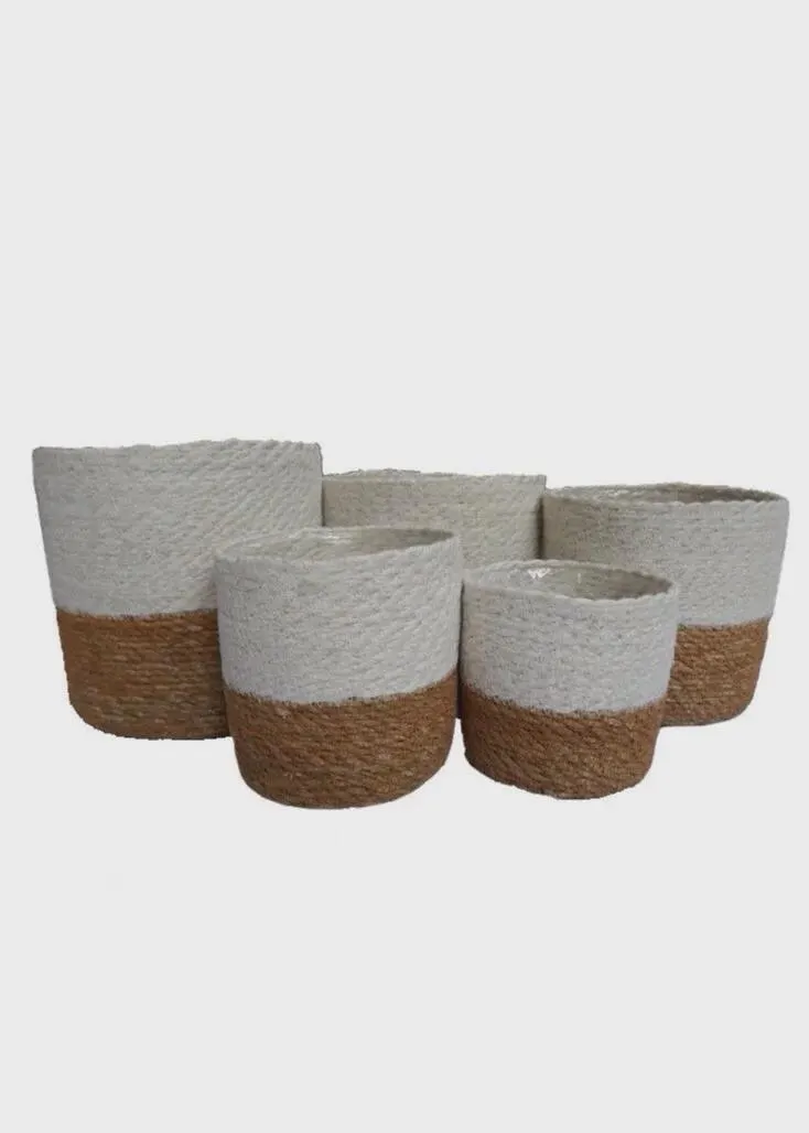 8" Jute Planters Set of 5 /Rectangle Stand Metal/Vase/Metal Frame/ Tall Stand/ Four Rod Stand/Metal Vase/ Metal Vase/Metal Riser/Home Decor