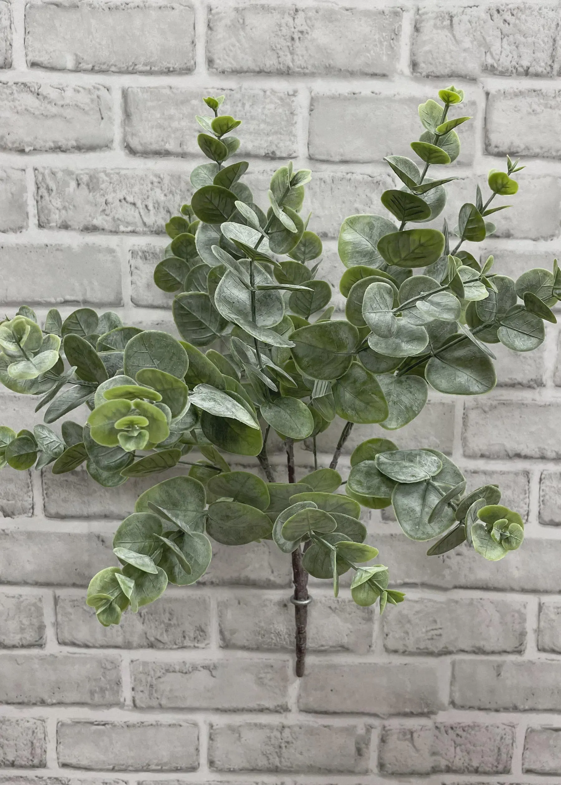 19" Artificial Green Eucalyptus Bush - Realistic Faux Greenery for Wedding Decor, Modern Farmhouse Floral Arrangements & Centerpieces