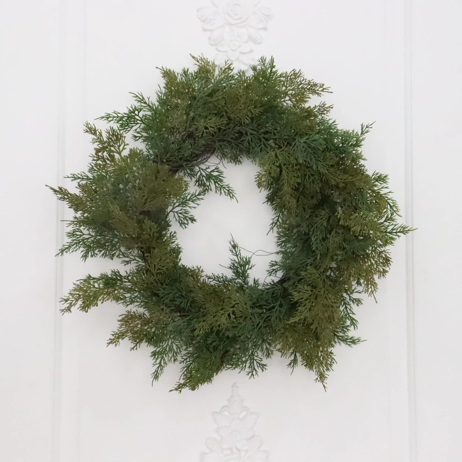 20" REAL Touch ALASKA Cedar Wreath/Green Artificial Wreath/Green Wreath/Natural Looking Wreath/Outdoor Wreath/Green Outdoor