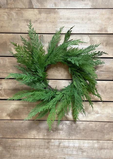 22" Fresh Touch Sequoia Cypress Wreath/Green Artificial Wreath/Natural Looking Wreath/Outdoor Wreath/Green Outdoor Wreath/Xmas Deco