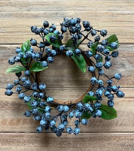 3" Blueberry Candle Ring/Candle Decor/Table Decor/Centrepiece Decor/Candle Ring/Christmas Table Decor/Holiday Party