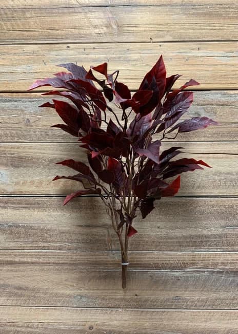17" Burgundy Ficus Bush/Floral Wedding/Greenery/Wedding Centerpieces/Home Decor/Faux Vines/Silk Vines/Garlands