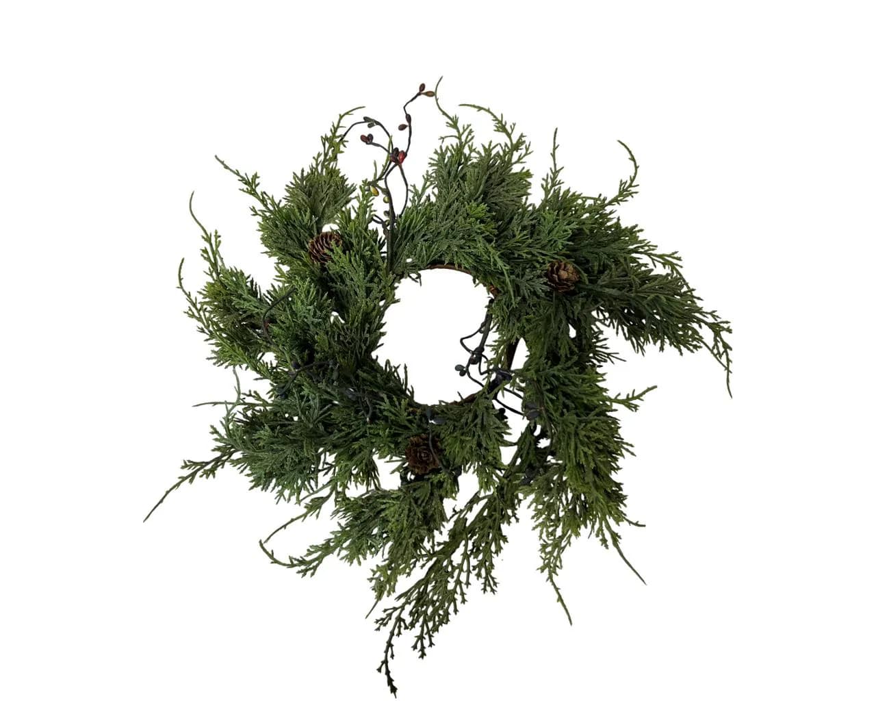 14" Real Touch Cedar Candlering/Candle Decor/Table Decor/Centrepiece Decor/Candle Ring/Christmas Table Decor