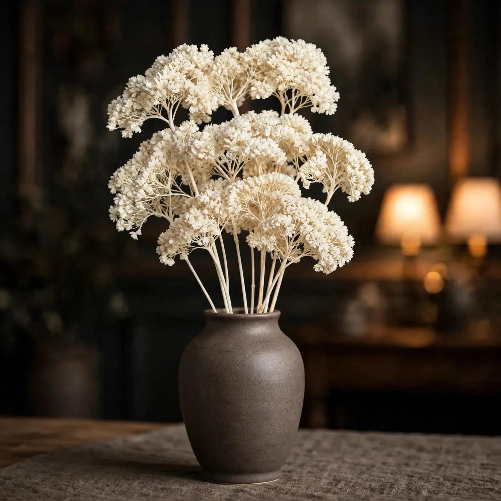 Yarrow Bleached 20 Inch | 12-14 Stems | Dried Flowers for Arrangements