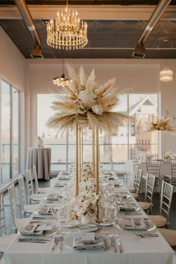 40" Pampas Arrangement Kits/32" Metal stands/Centerpieces/Wedding Decor