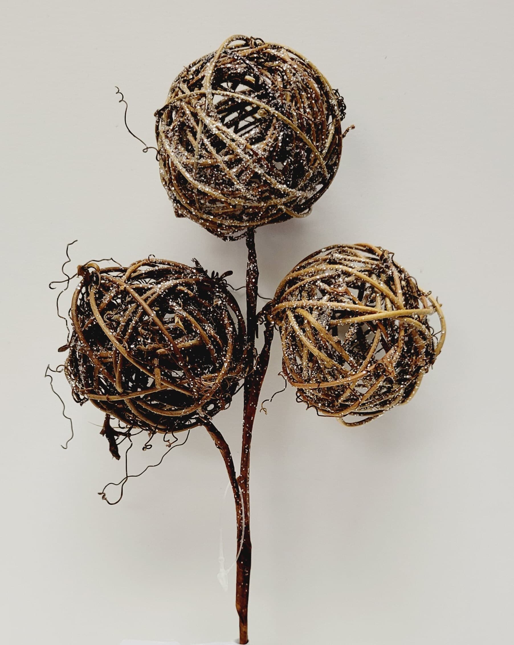 12" Twig Branches with Balls/Decorative Balls, Rustic Decor Ideas, Rustic Bawl Filler, Wicker Decoration,  Rustic Table Decor