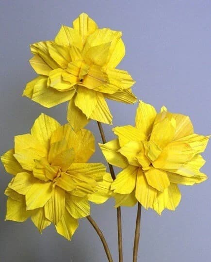 3PC Yellow Dahlia/Pink/Wedding Centerpieces/Home Decor/Faux Flowers/Silk Flowers/Flower Bouquet/Spring Wedding/Summer Wedding