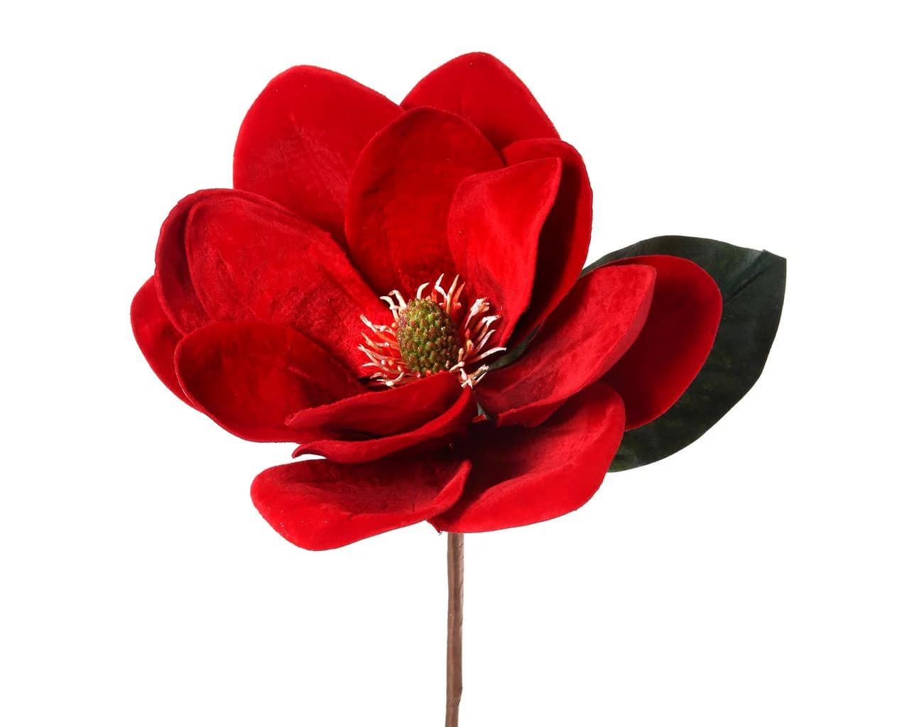 12" Red Large Deluxe Velvet Magnolia/Holiday Decor/Christmas Decor/Poinsettia Picks/Poinsettia Flowers/Poinsettias/Wedding